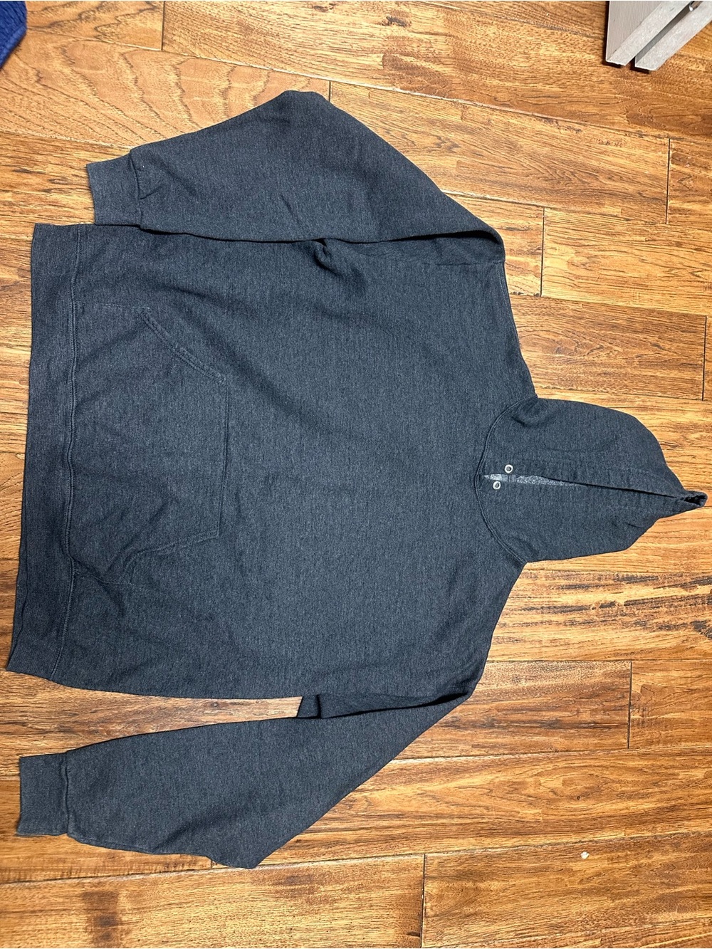 Womens Dark Gray Hooded Pullover Sweater